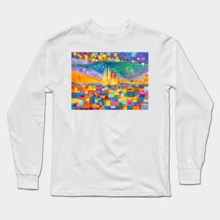 Barcelona. Colourful Mosaic Long Sleeve T-Shirt